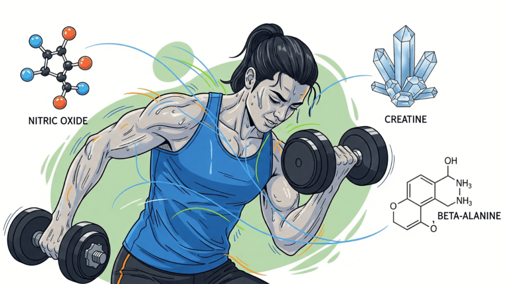 How does stimulant free pre workout work to improve focus, blood flow, and performance