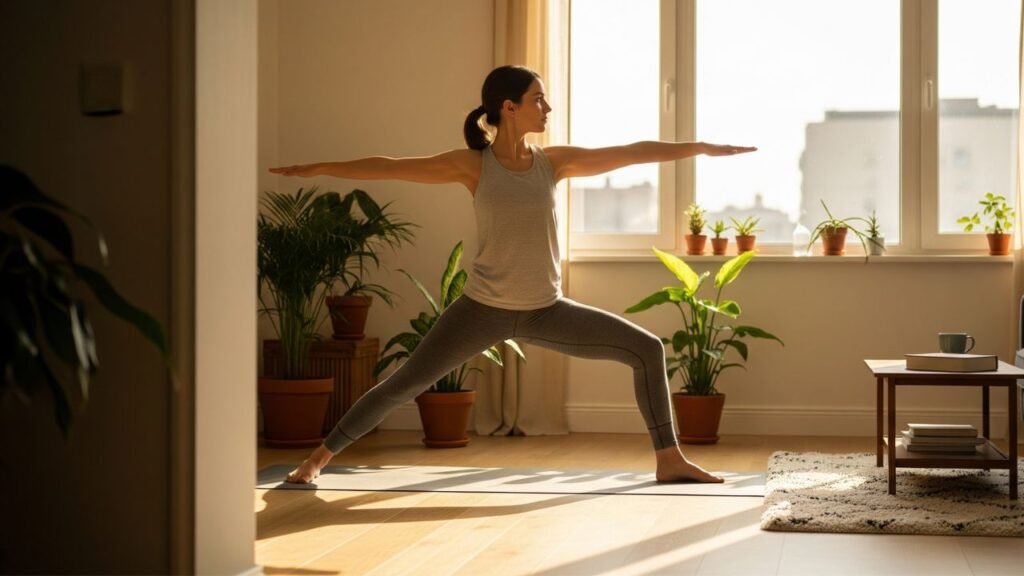 Woman doing simple home workout – 7 exercises to do everyday at home